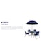 Flash Furniture 6 PC Navy Umbrella Table Set with Folding Chairs GM-202012-NV-GG - alternate 2
